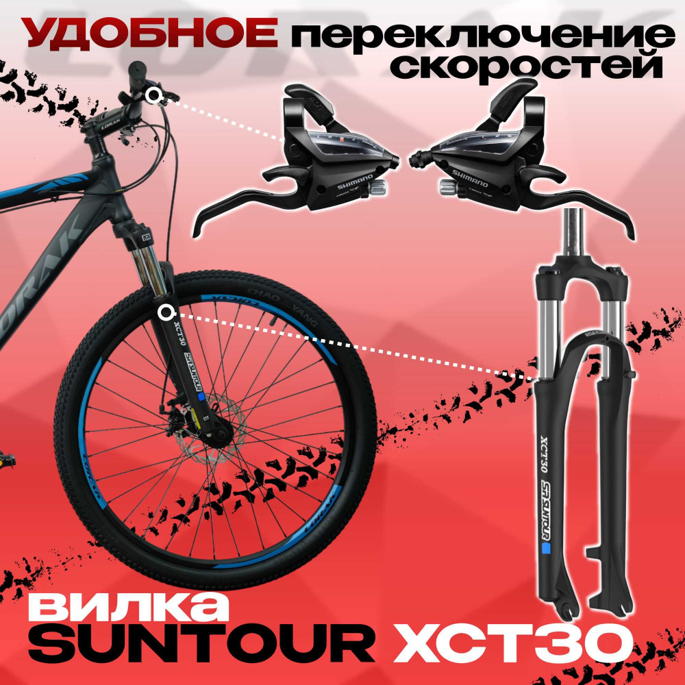 Lorak 1.0 Матовый Чёрный/Синий рама 21 (на рост 183-190) (27.5)